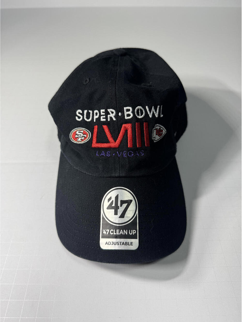NFL Hat Men's  Black Super Bowl LVIII 47' 49ers Chiefs